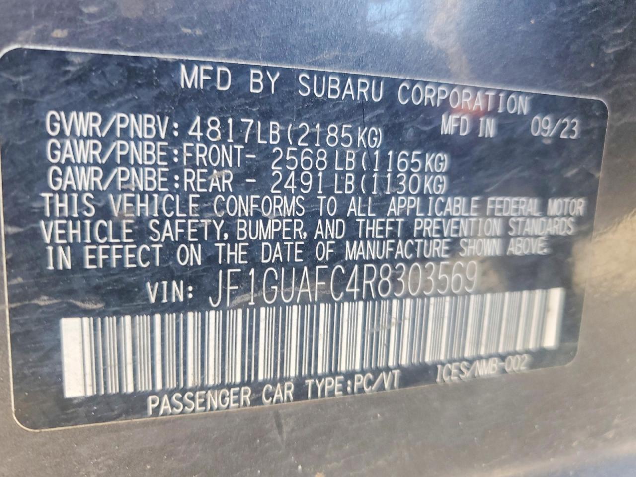 SUBARU IMPREZA 2024 — 13