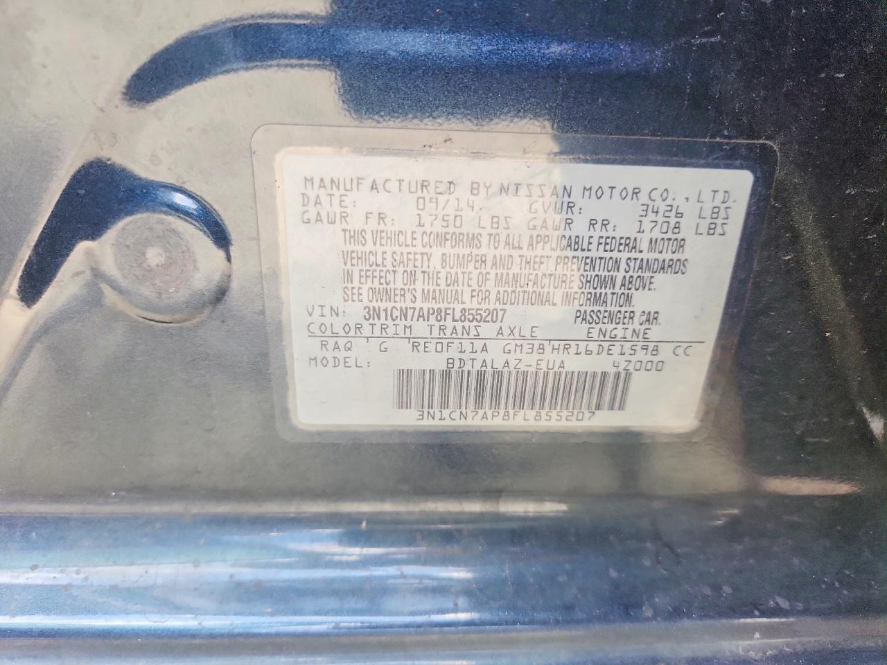 NISSAN VERSA 2015 — 13