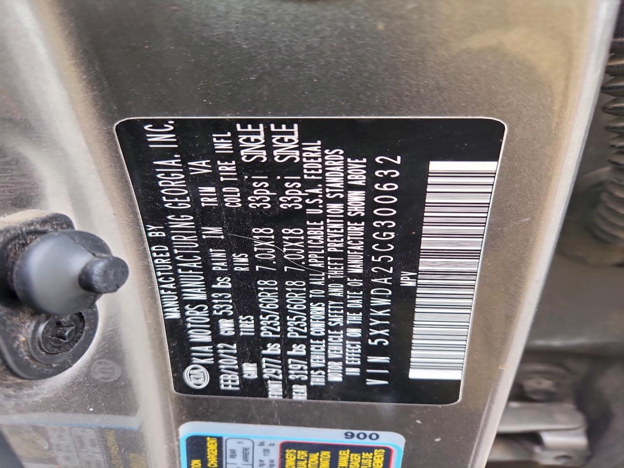 KIA SORENTO 2012 — 14