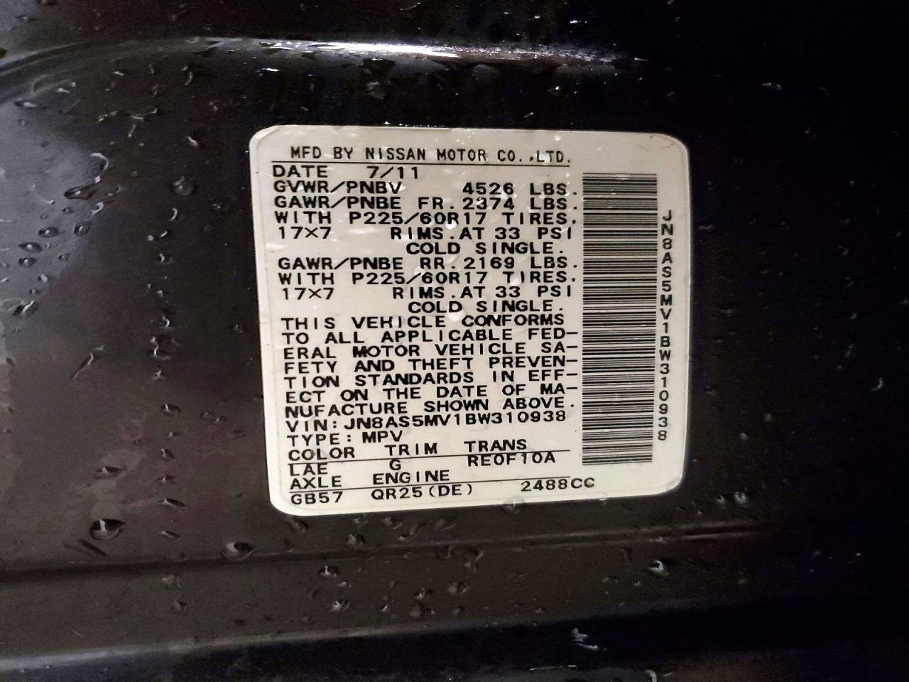 NISSAN ROGUE 2011 — 15