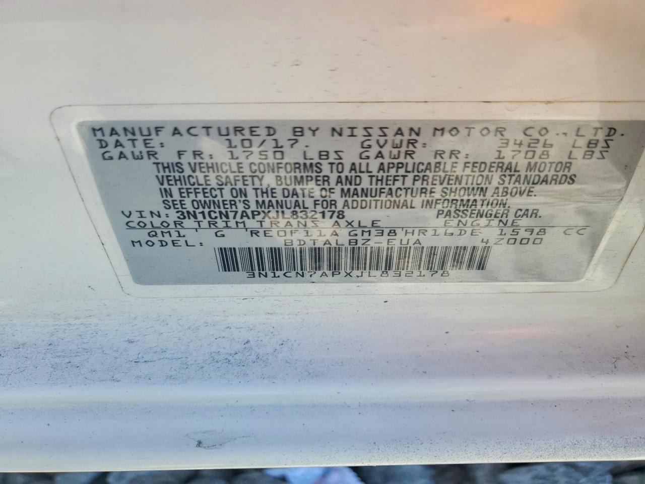 NISSAN VERSA 2018 — 13