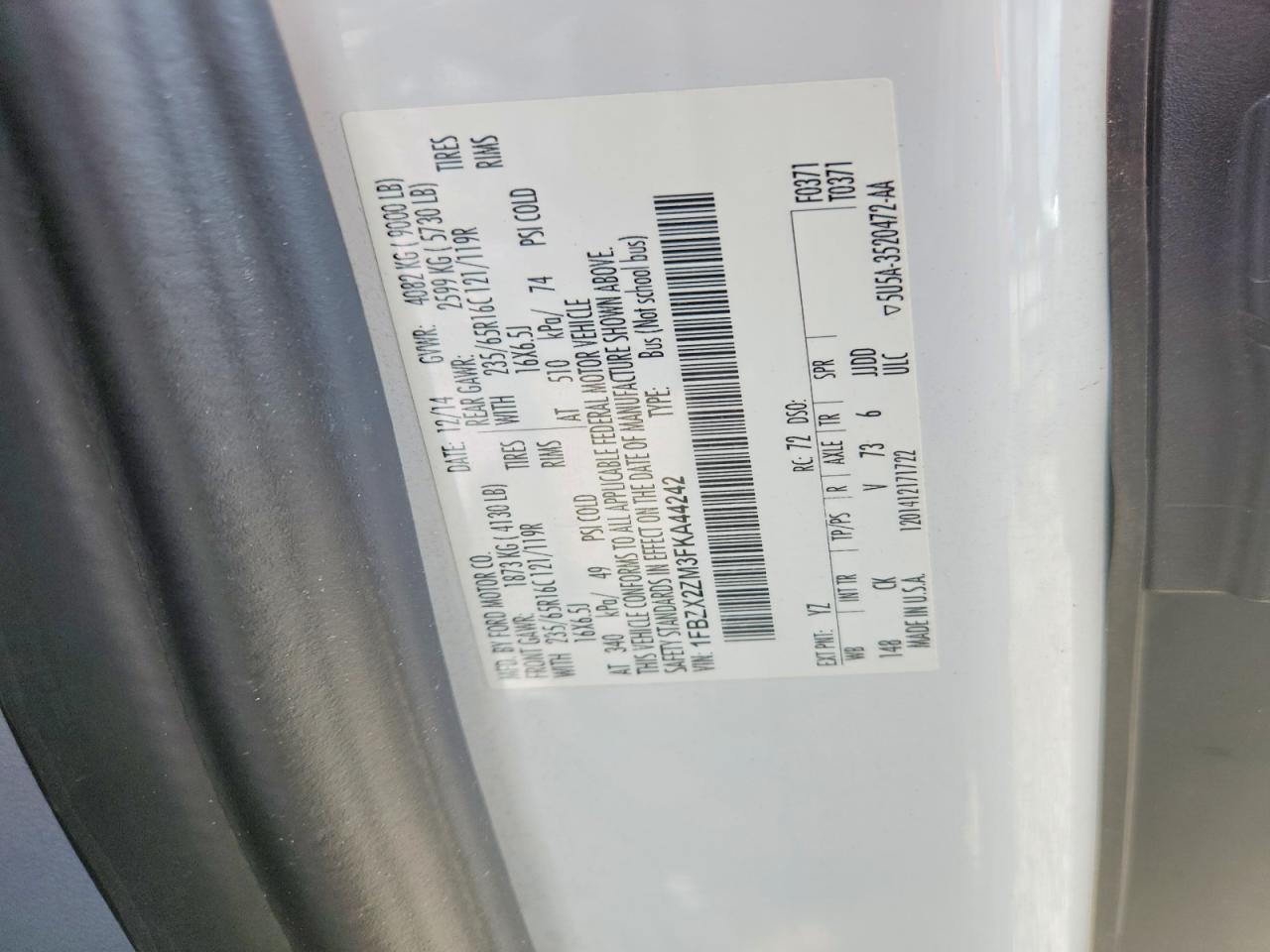 FORD TRANSIT 2015 — 14