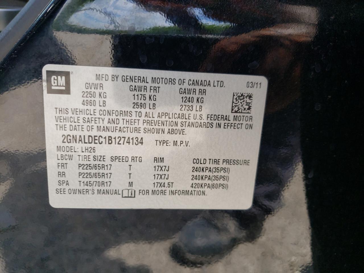 CHEVROLET EQUINOX LT 2011 — 14