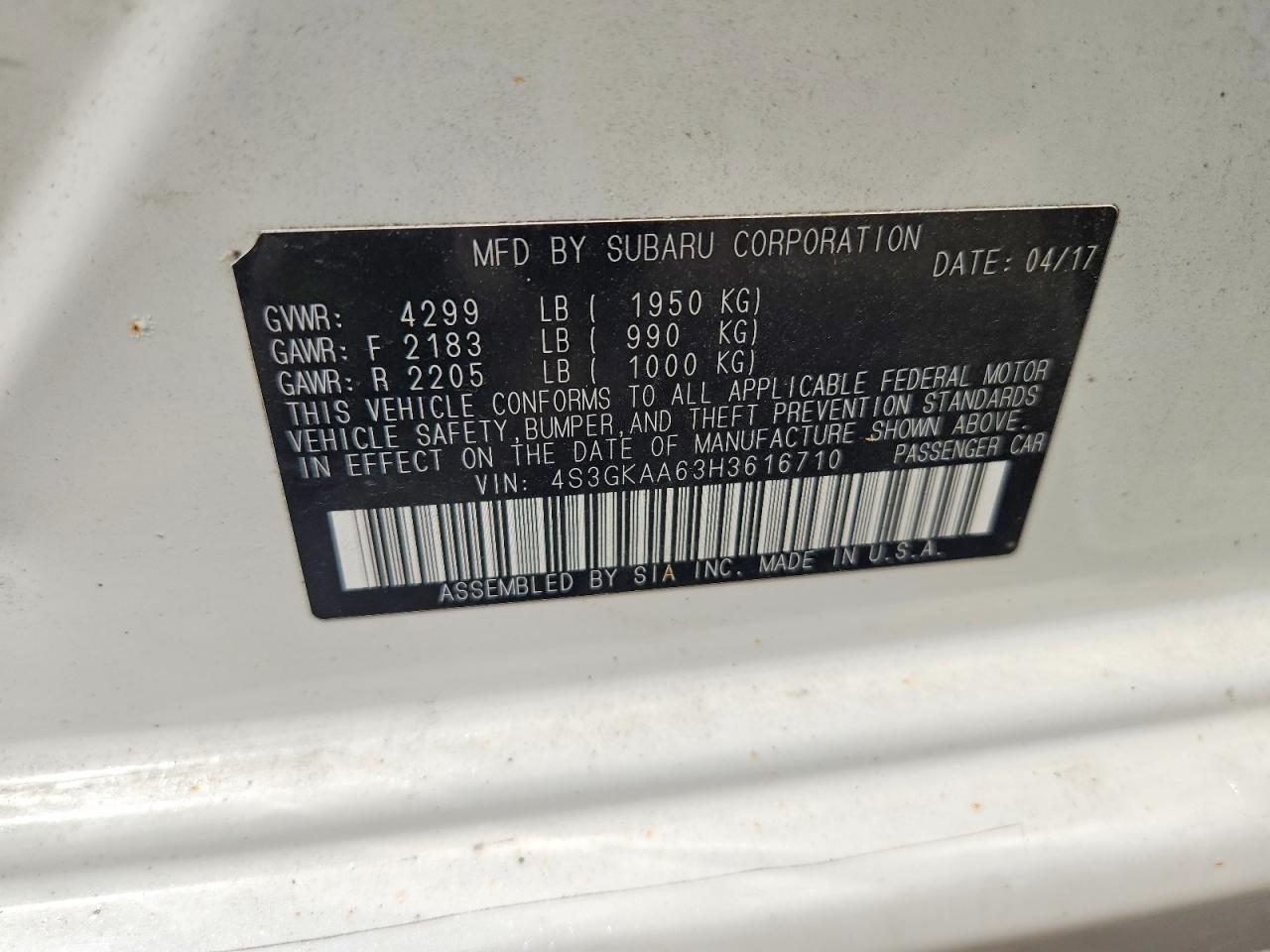 SUBARU IMPREZA 2017 — 14