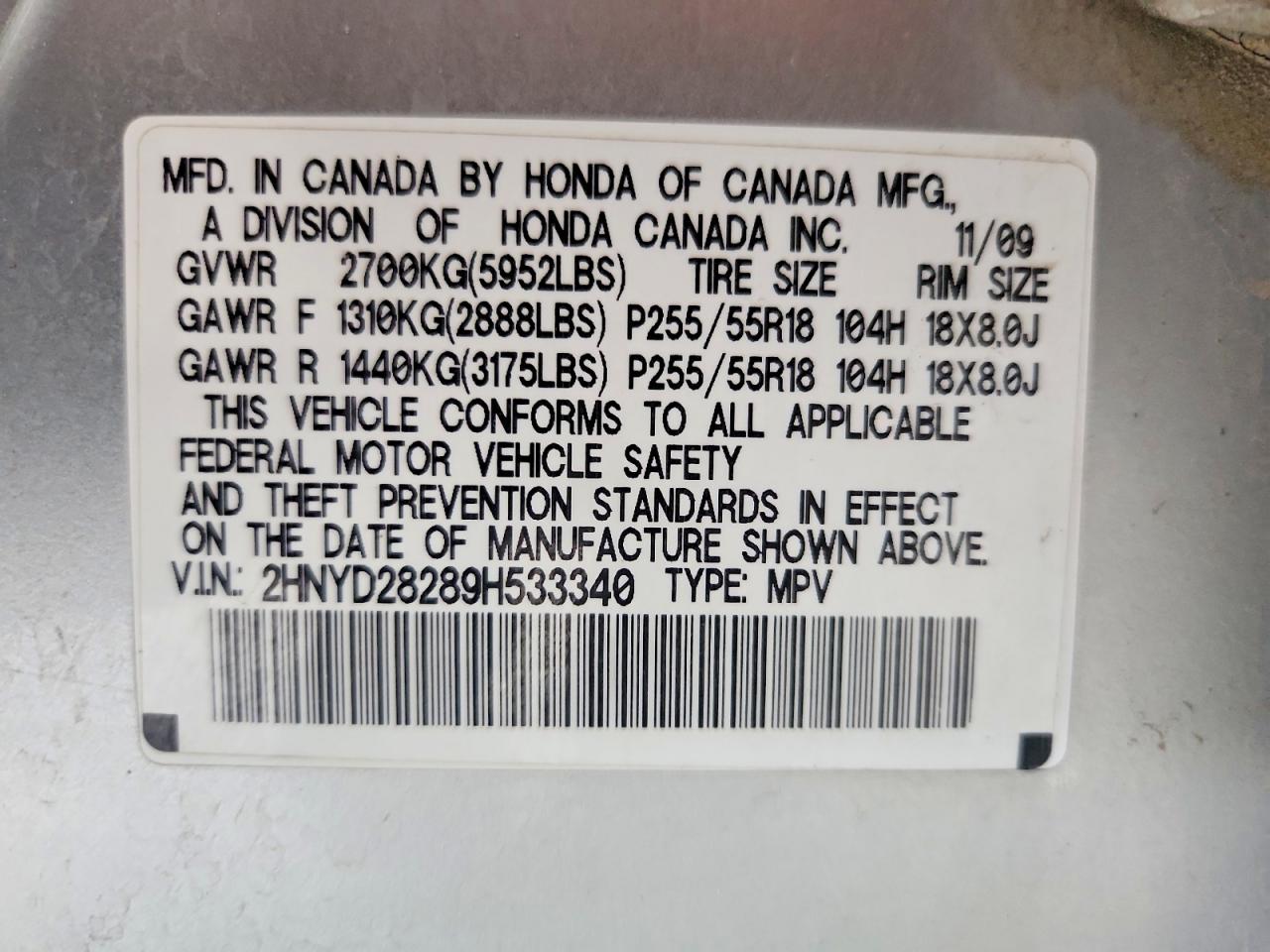ACURA MDX 2009 — 14