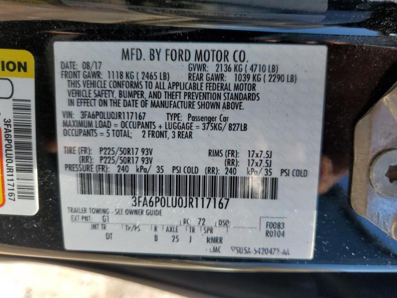 FORD FUSION 2018 — 13