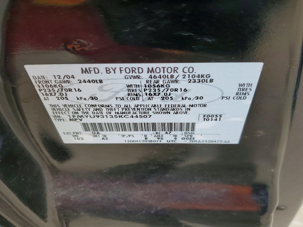 FORD ESCAPE 2005 — 14