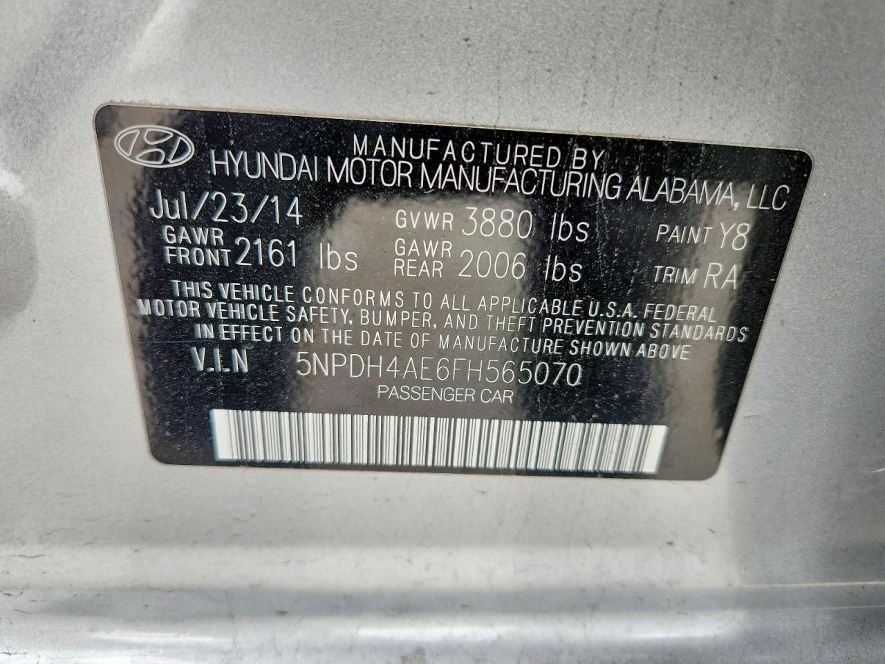 HYUNDAI ELANTRA 2015 — 14