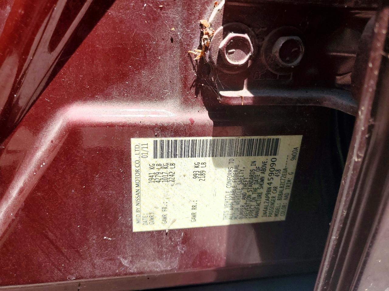 NISSAN ALTIMA 2011 — 13