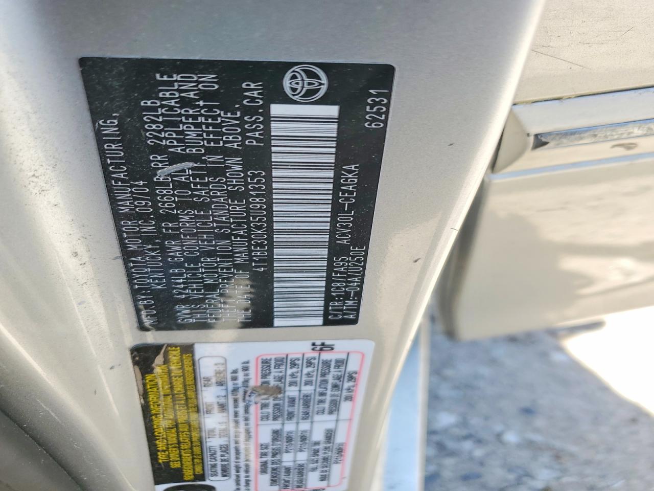 TOYOTA CAMRY 2005 — 13