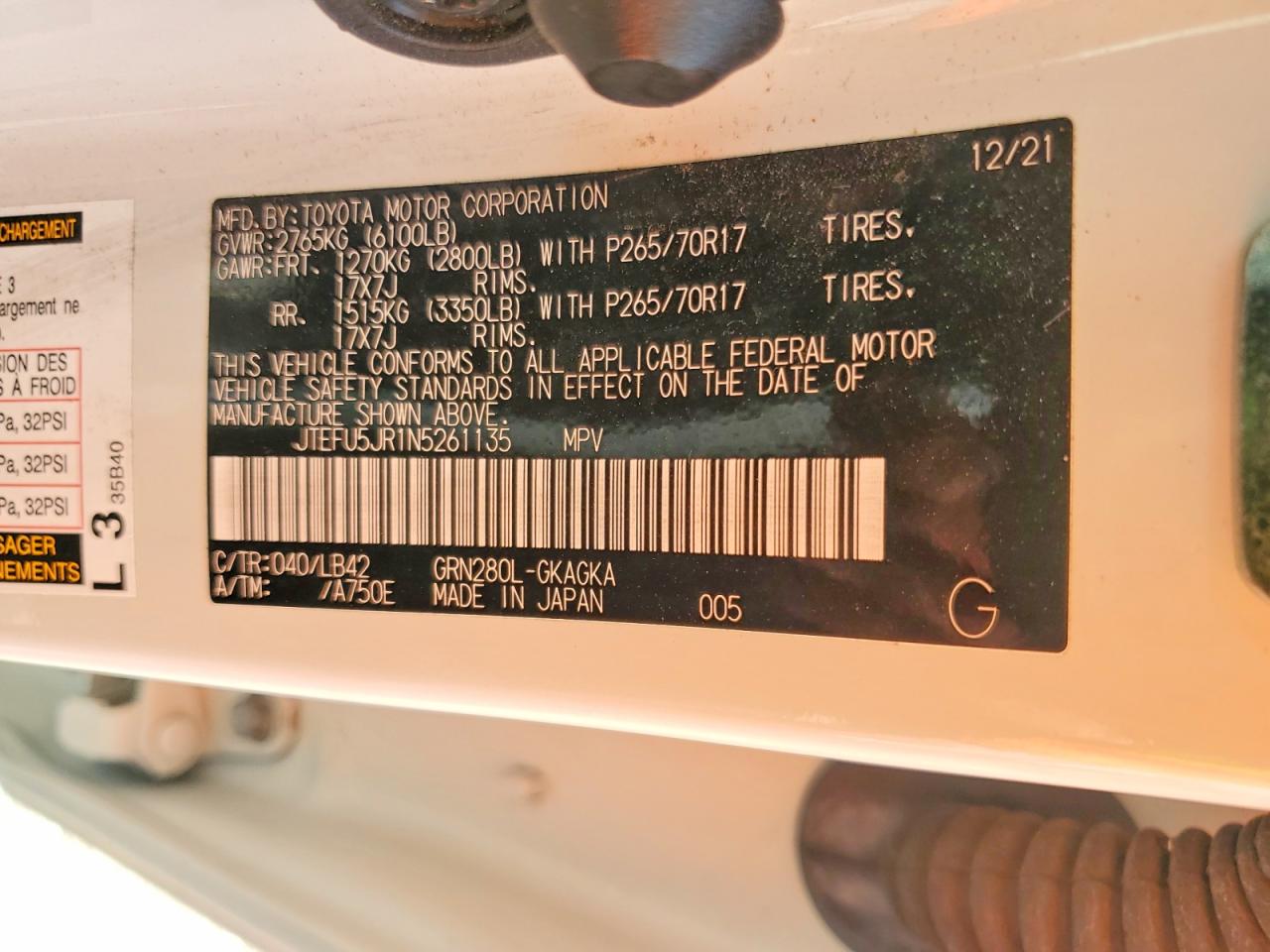 TOYOTA 4RUNNER 2022 — 14