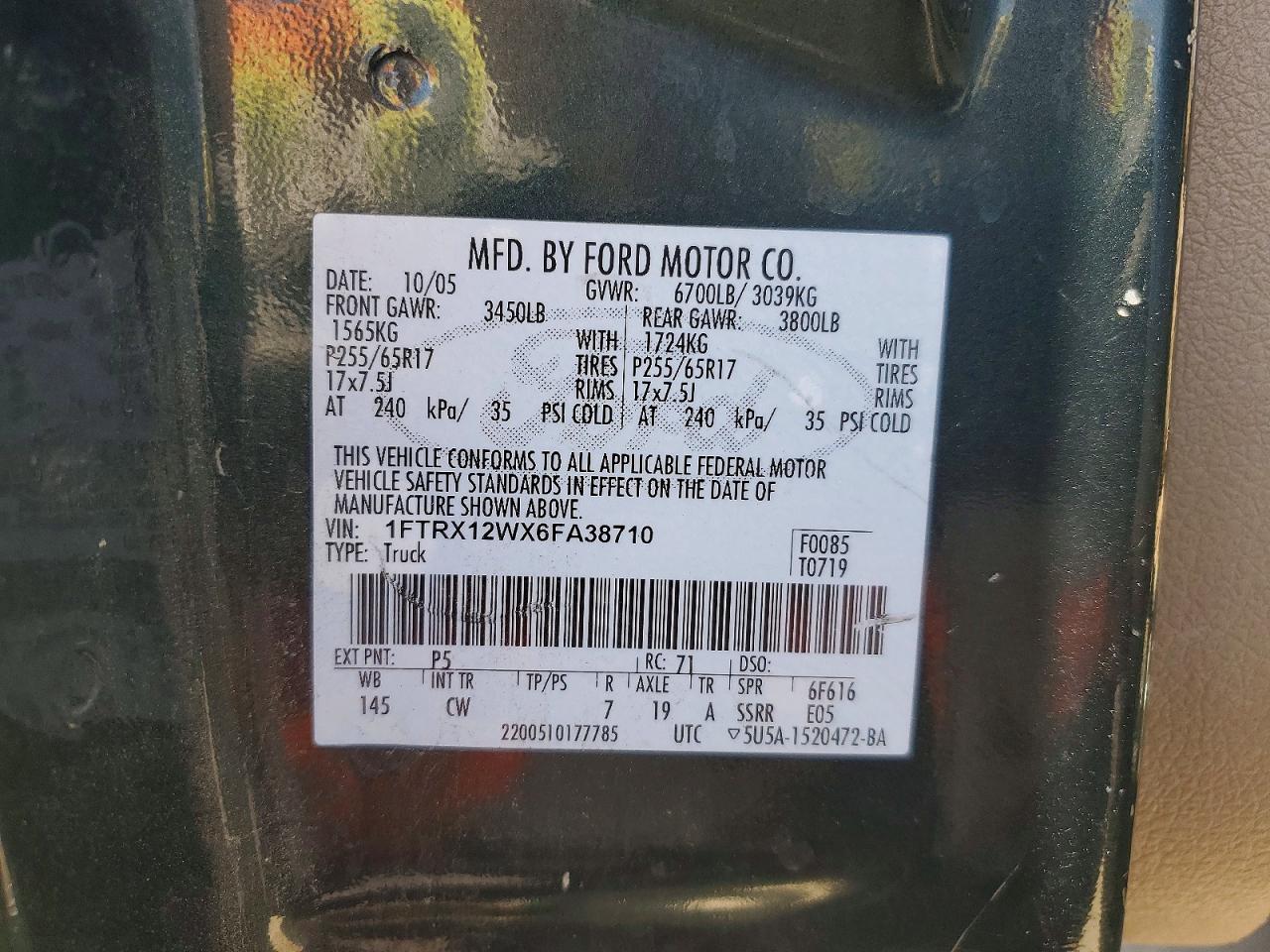 FORD F150 2006 — 13