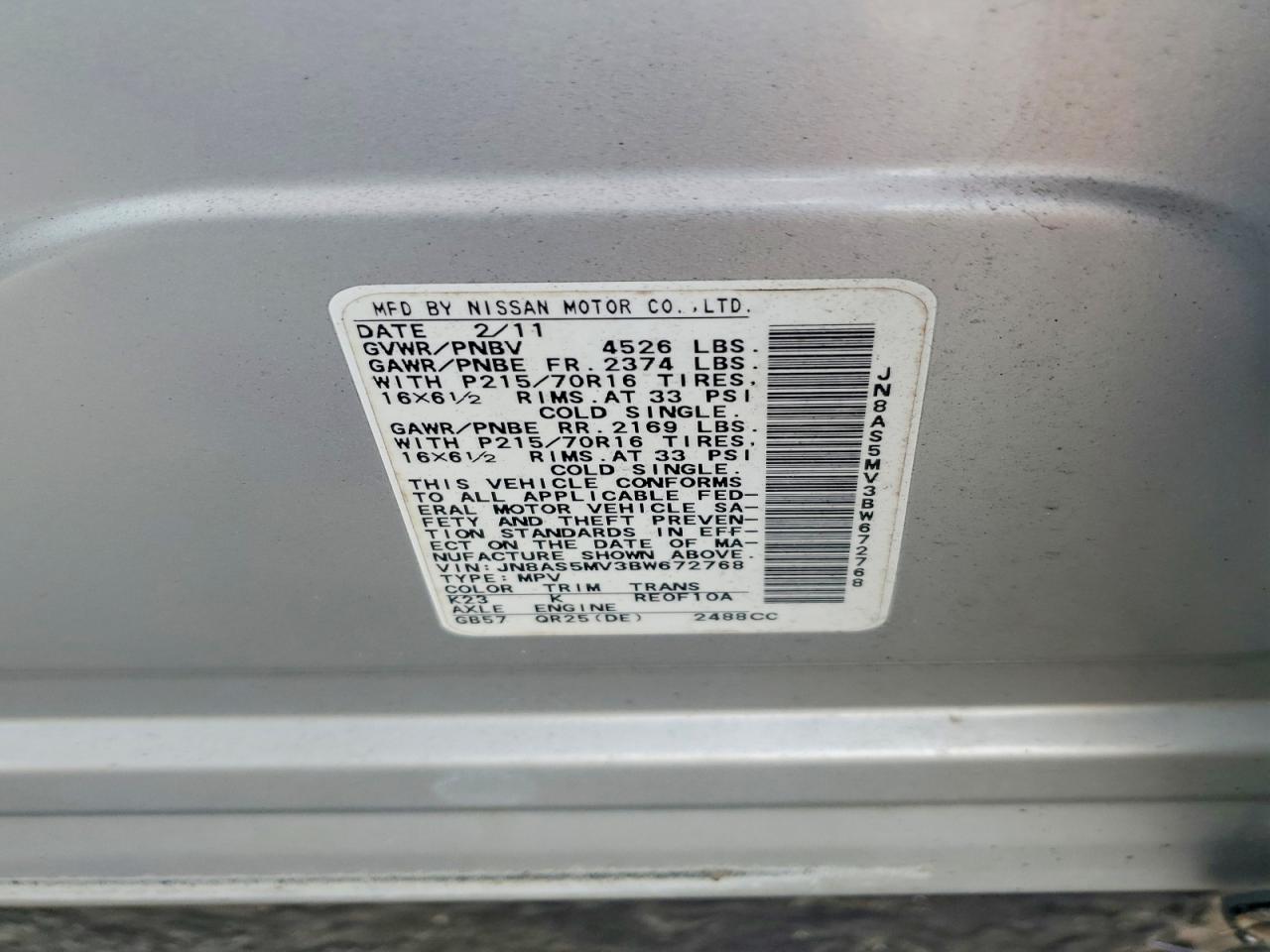 NISSAN ROGUE 2011 — 14