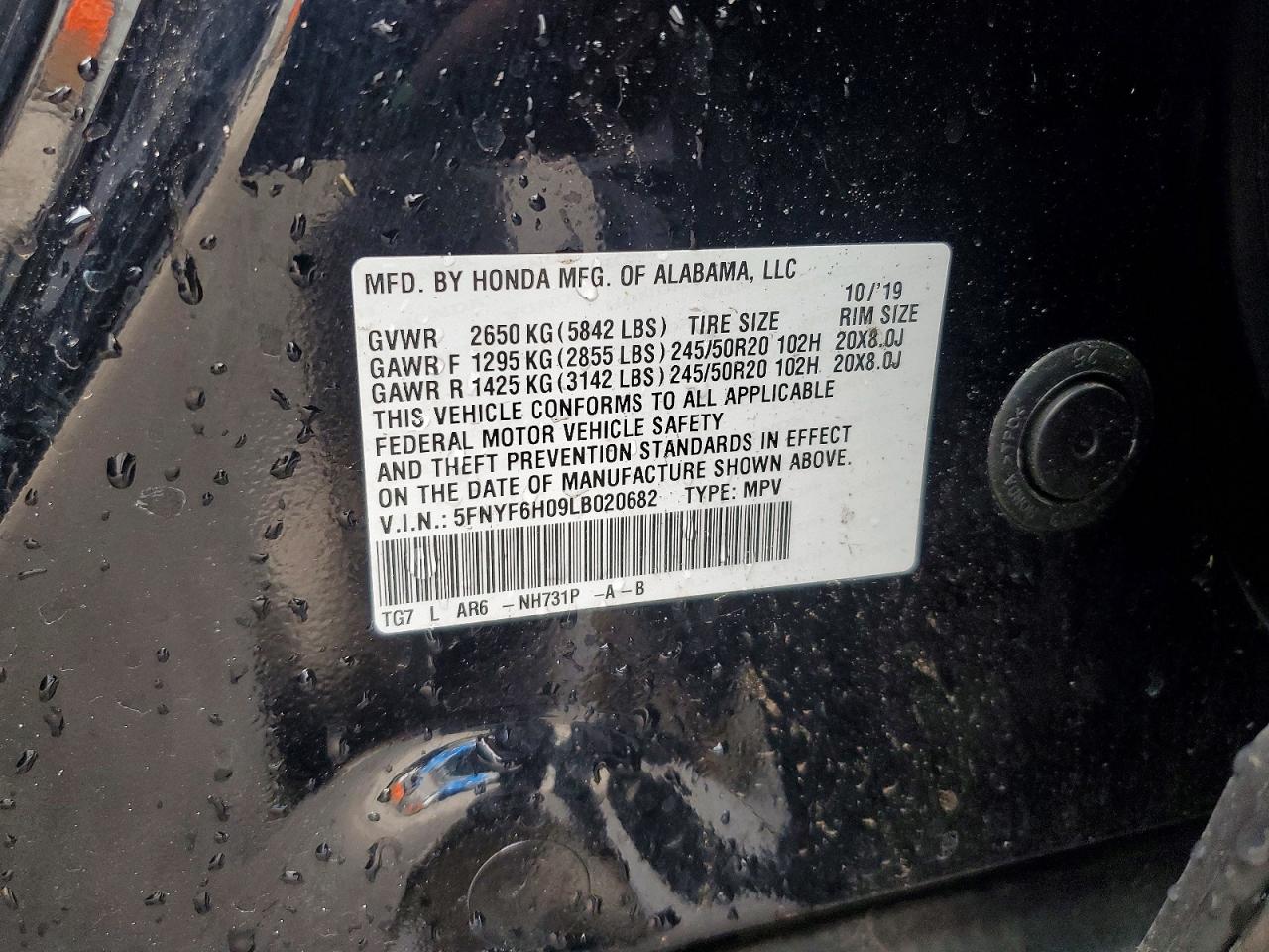 HONDA PILOT 2020 — 14