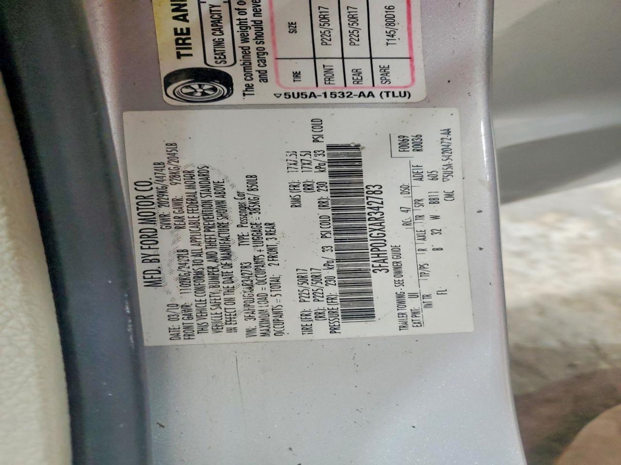 FORD FUSION 2010 — 14