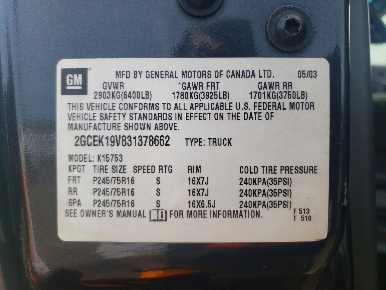 CHEVROLET SILVERADO 2003 — 14