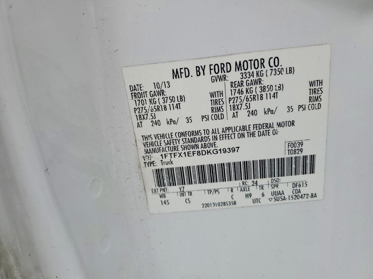 FORD F150 2013 — 13