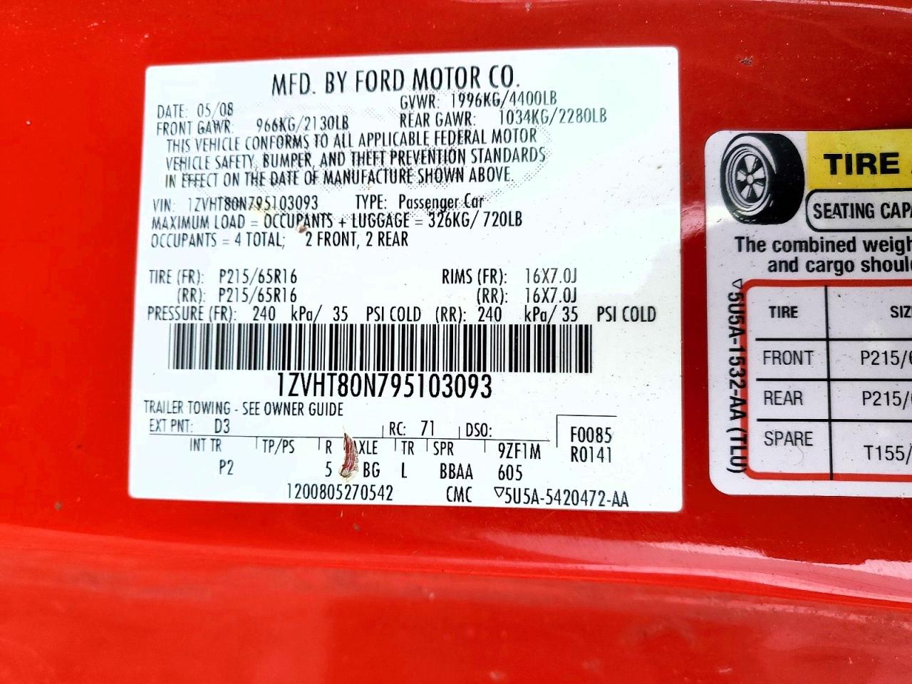 FORD MUSTANG 2009 — 13