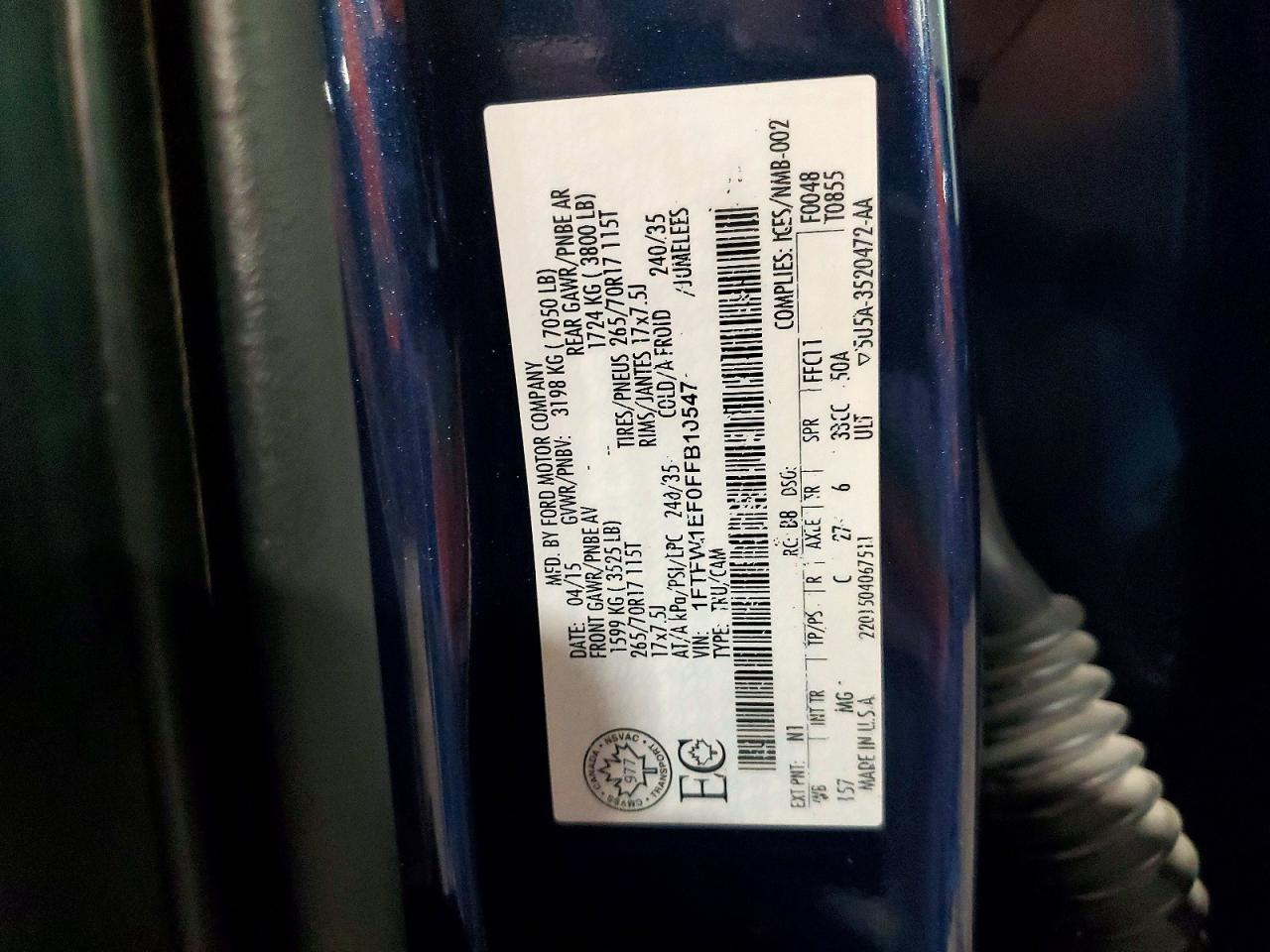 FORD F150 2015 — 13