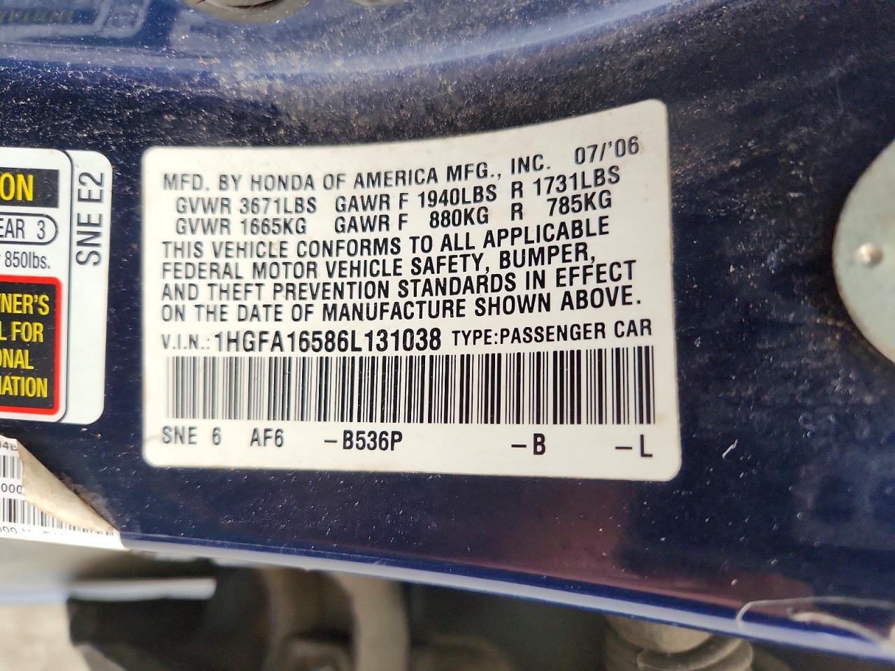 HONDA CIVIC 2006 — 13