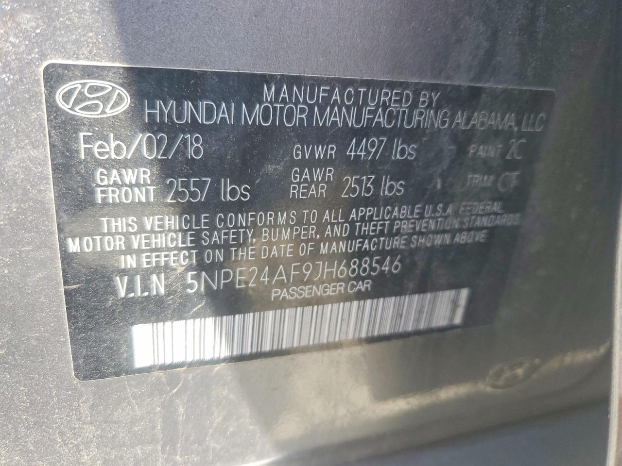 HYUNDAI SONATA 2018 — 13