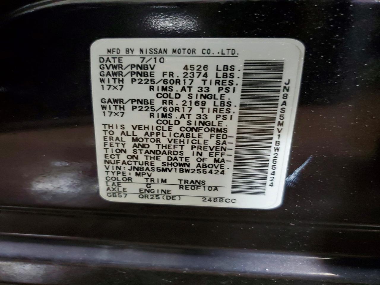 NISSAN ROGUE 2011 — 14