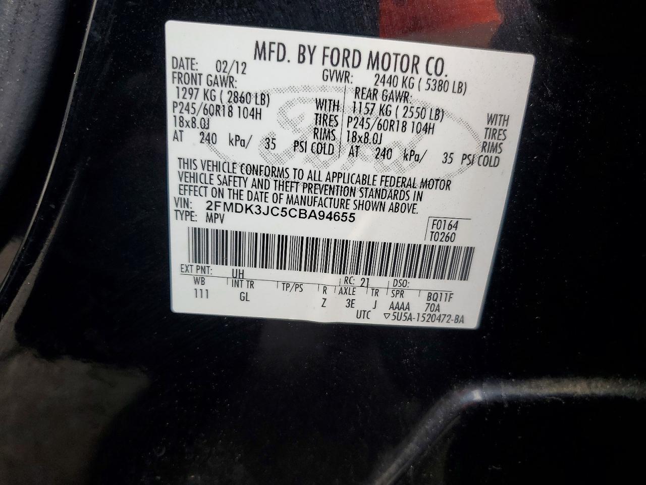 FORD EDGE 2012 — 13