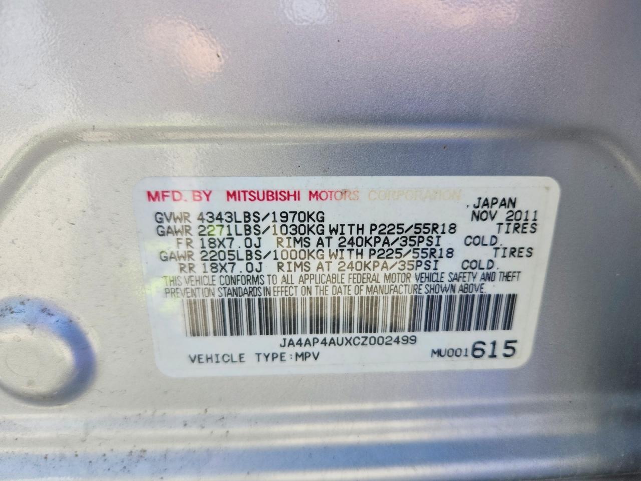 MITSUBISHI OUTLANDER SPORT 2012 — 14