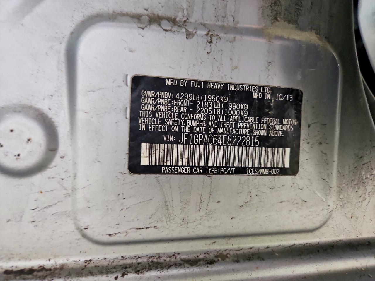 SUBARU IMPREZA 2014 — 13
