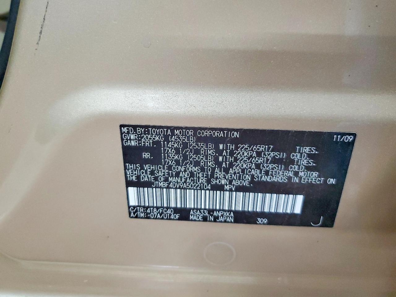 TOYOTA RAV4 2010 — 14