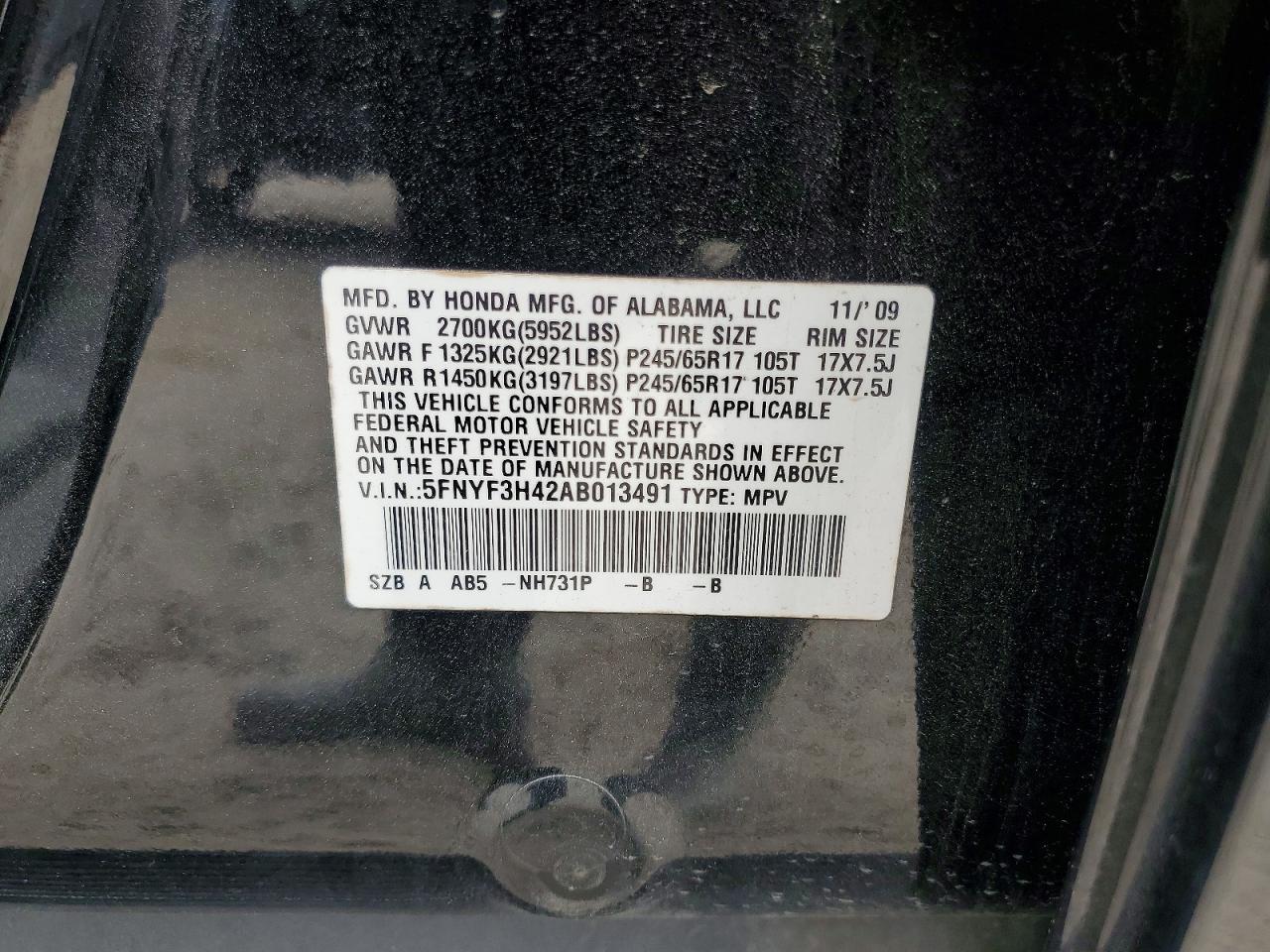 HONDA PILOT 2010 — 14