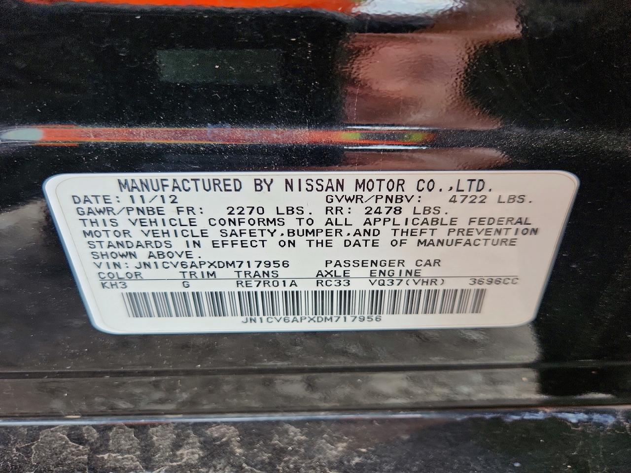 INFINITI G37 SEDAN 2013 — 13