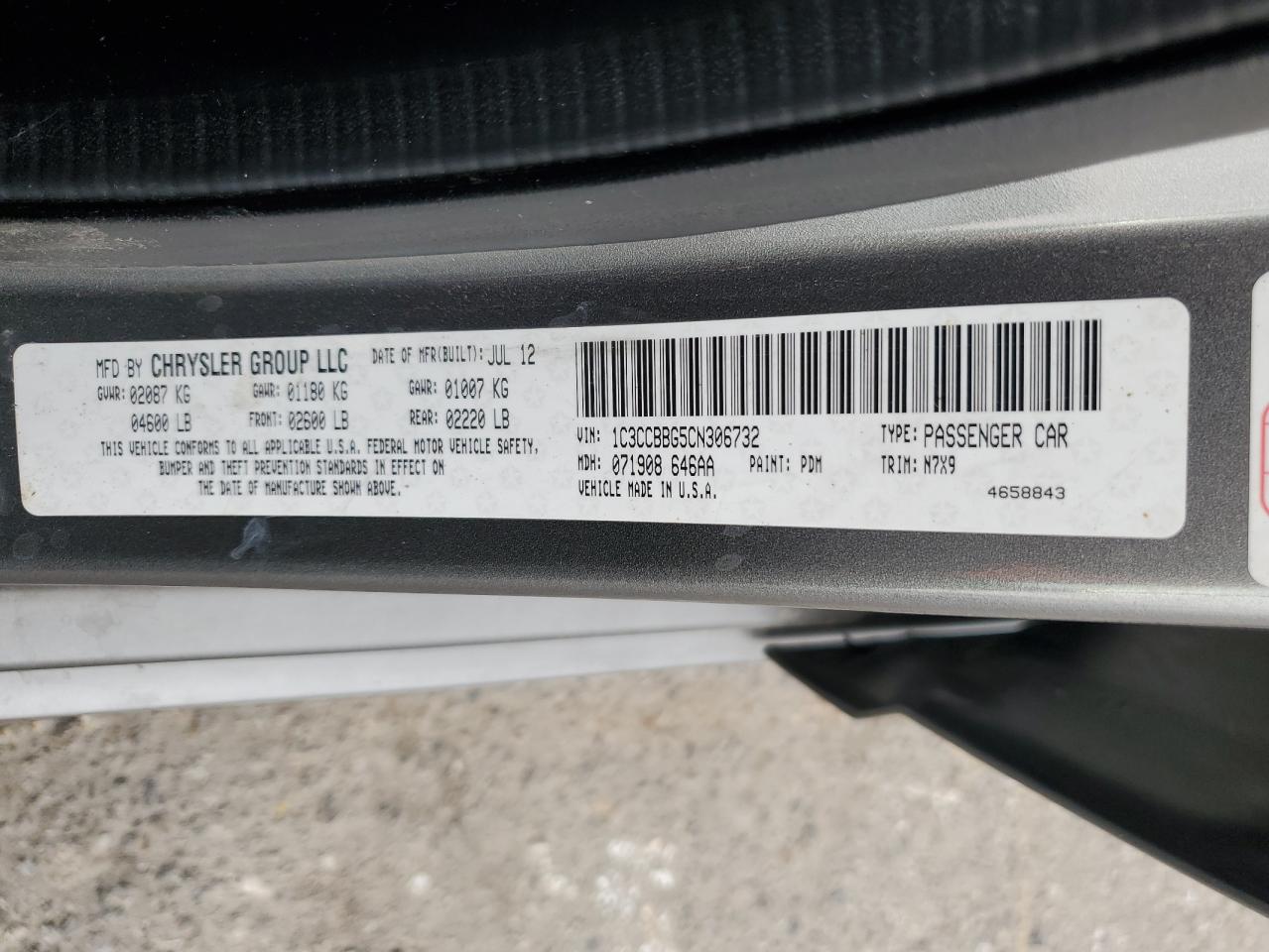 CHRYSLER 200 2012 — 14