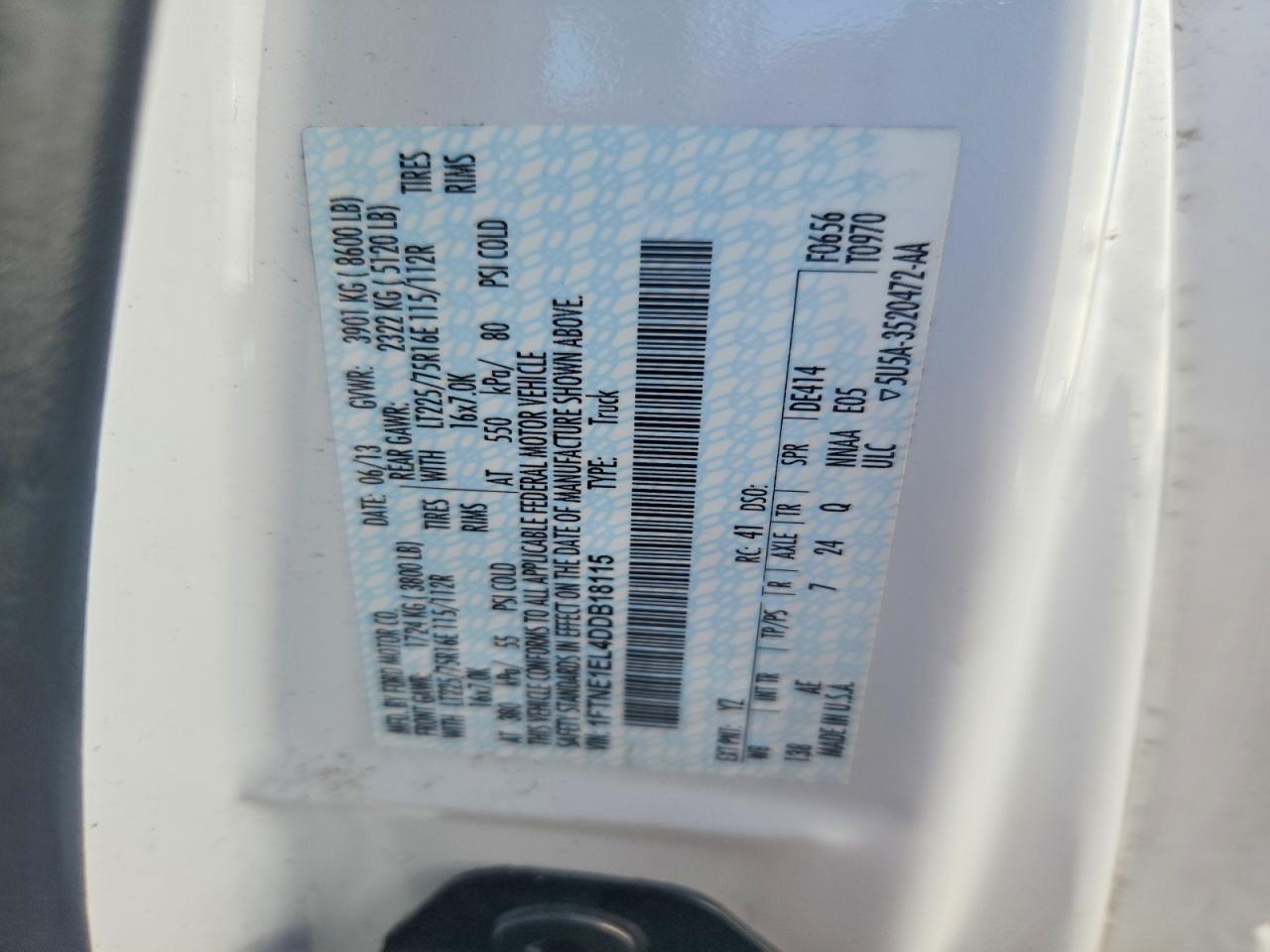 FORD ECONOLINE 2013 — 14