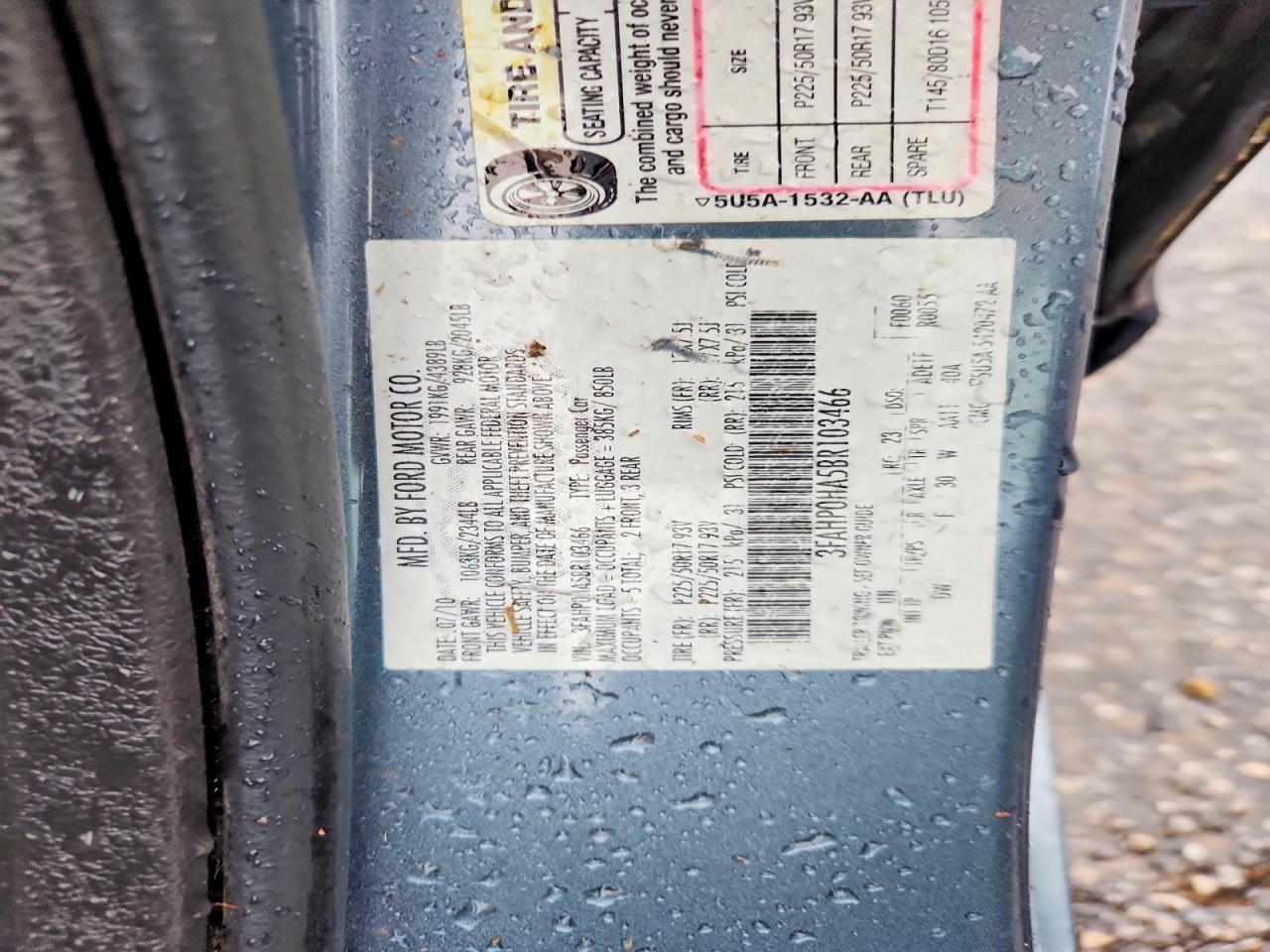 FORD FUSION 2011 — 13