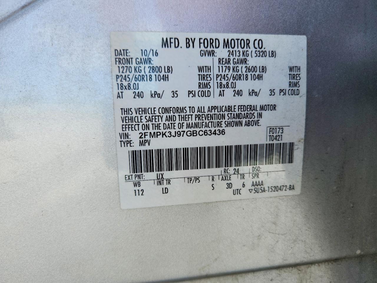 FORD EDGE 2016 — 14