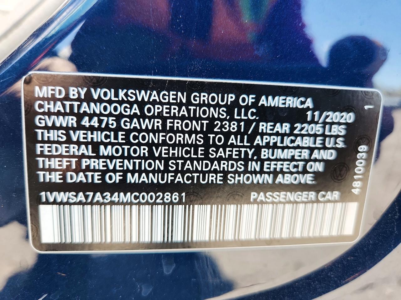 VOLKSWAGEN PASSAT 2021 — 13