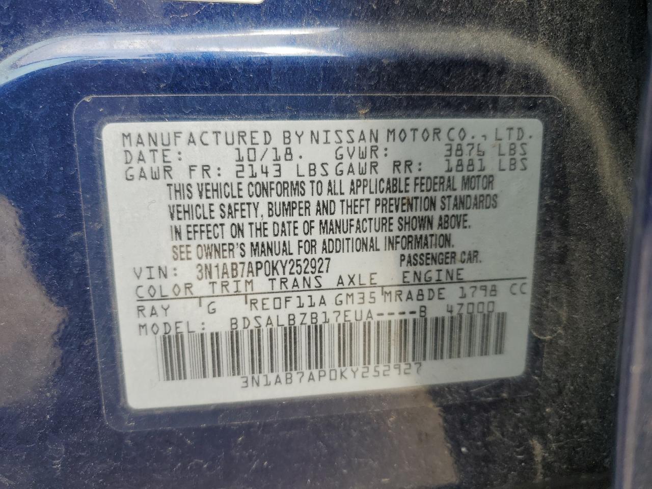 NISSAN SENTRA 2019 — 15