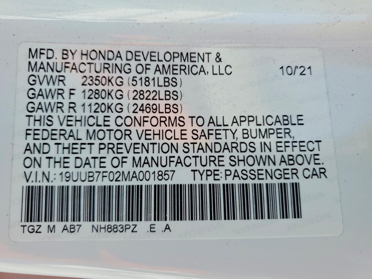 ACURA TLX 2021 — 13