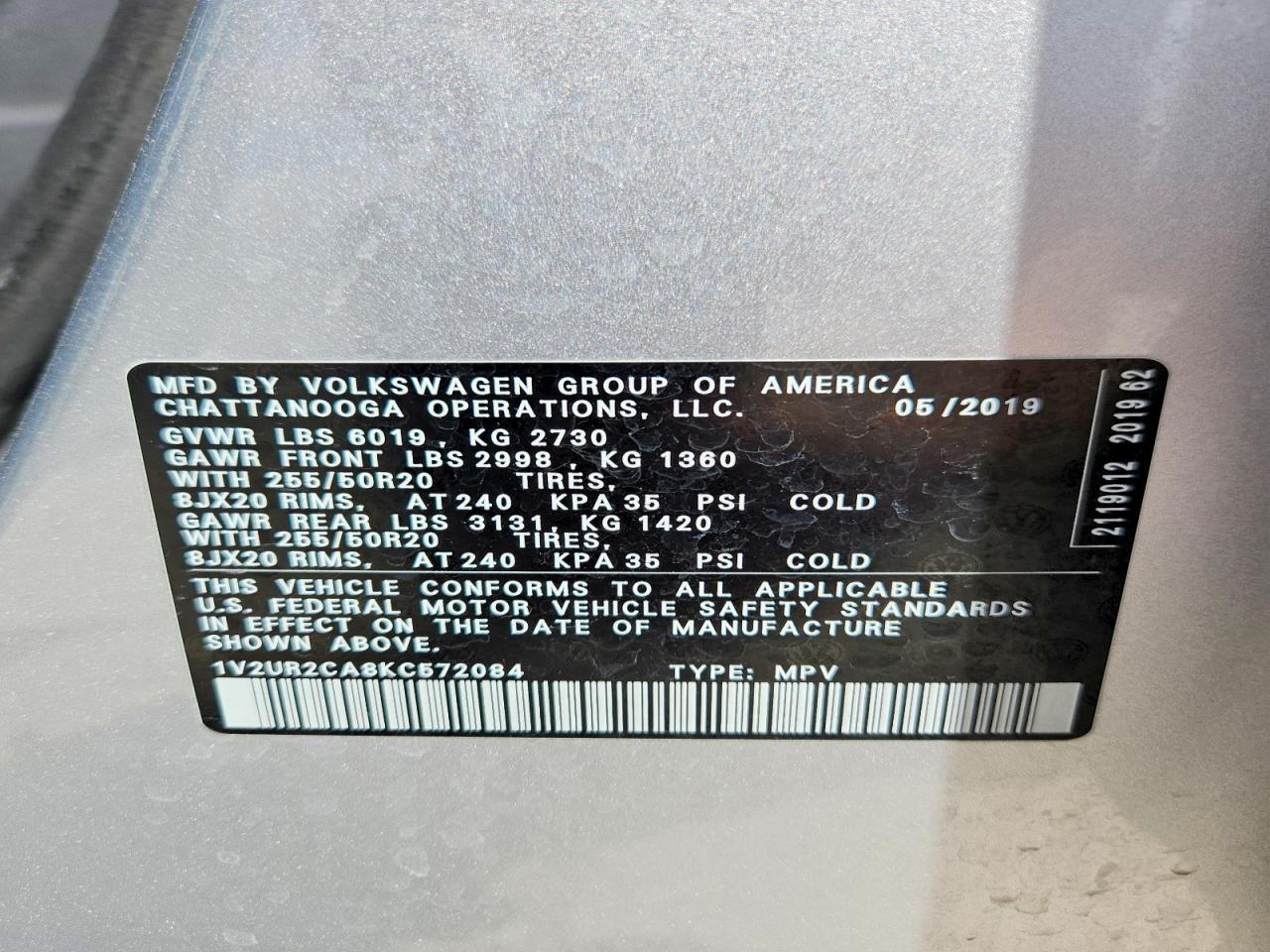 VOLKSWAGEN ATLAS 2019 — 14