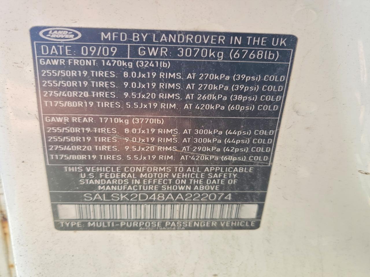 LAND ROVER RANGE ROVER SPORT 2010 — 14
