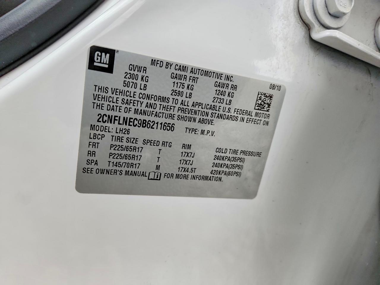 CHEVROLET EQUINOX 2011 — 14