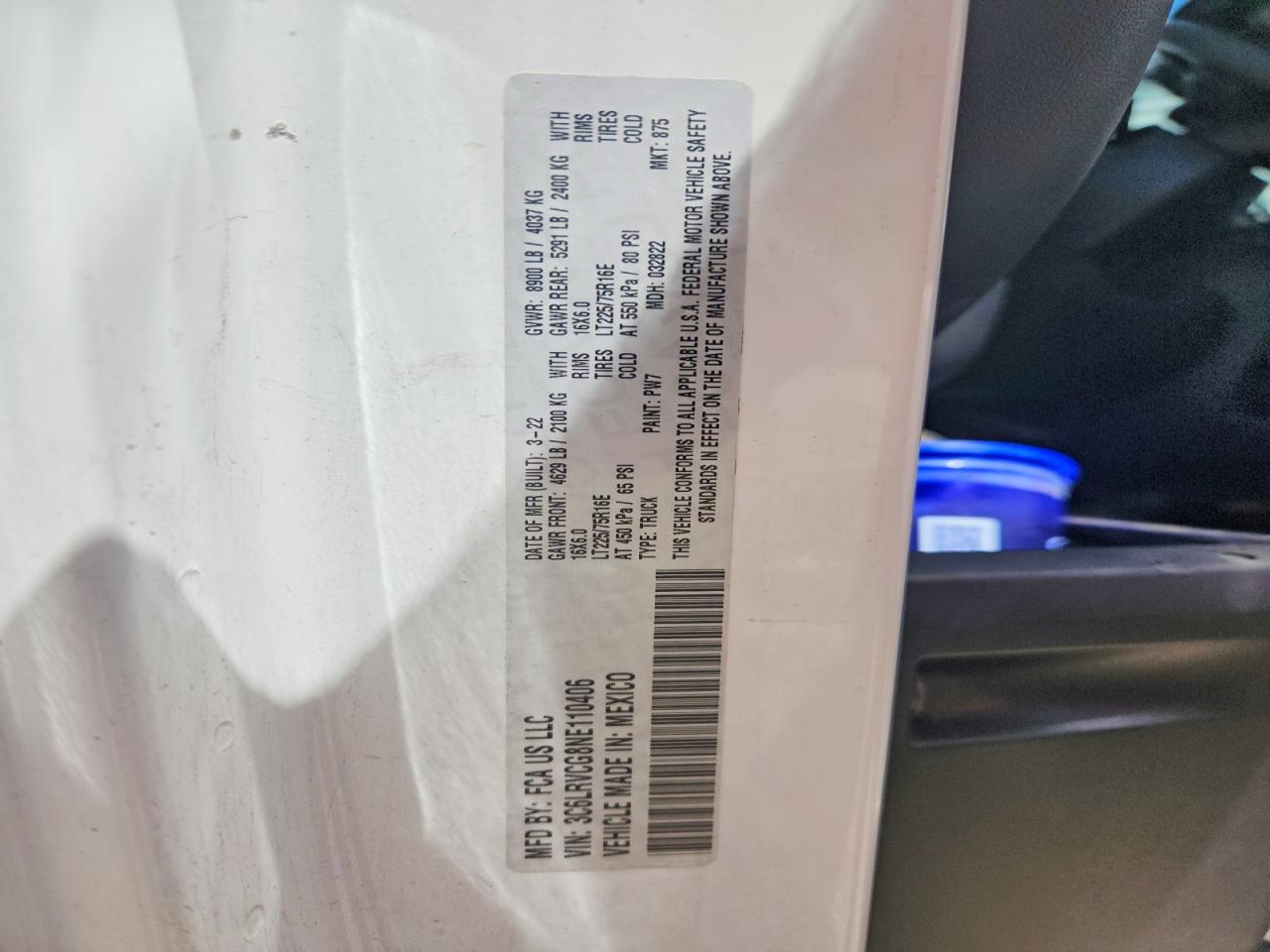RAM PROMASTER 2500 2022 — 13