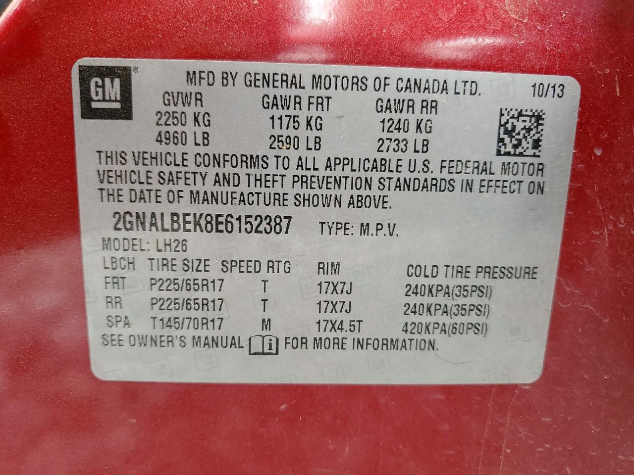 CHEVROLET EQUINOX 2014 — 15