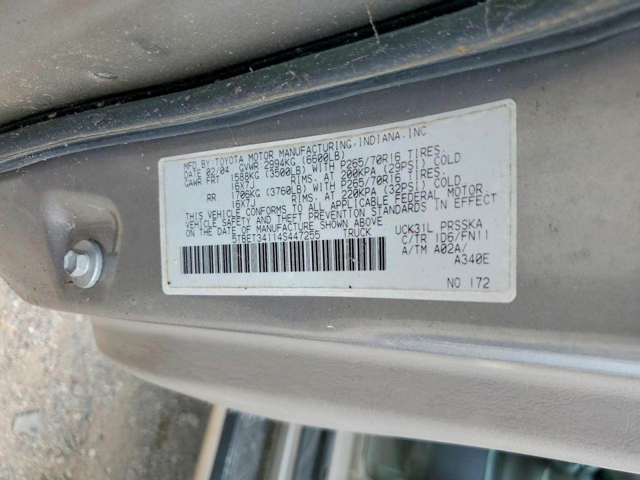 TOYOTA TUNDRA 2004 — 13