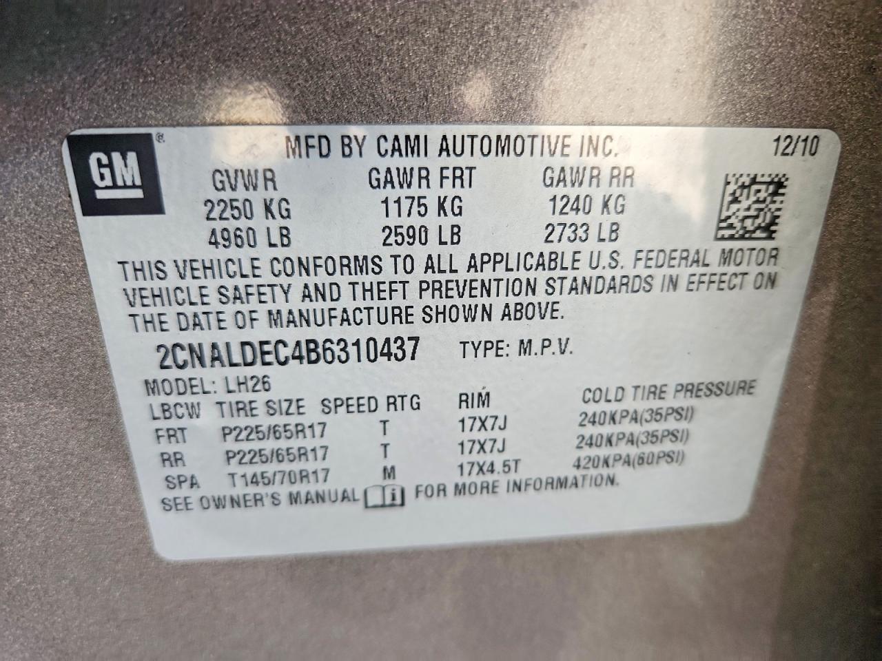 CHEVROLET EQUINOX 2011 — 14
