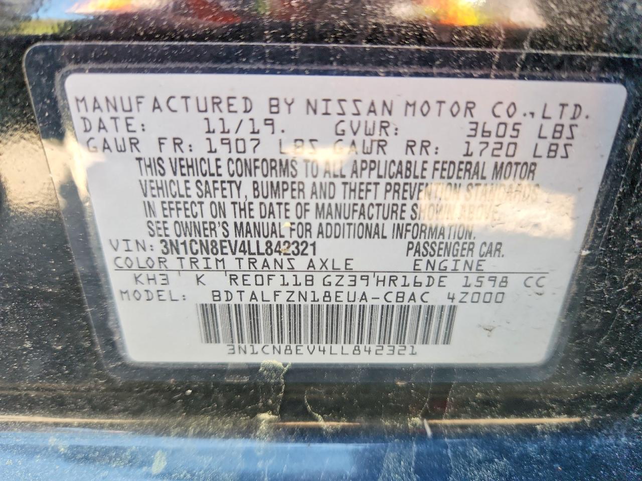 NISSAN VERSA 2020 — 13