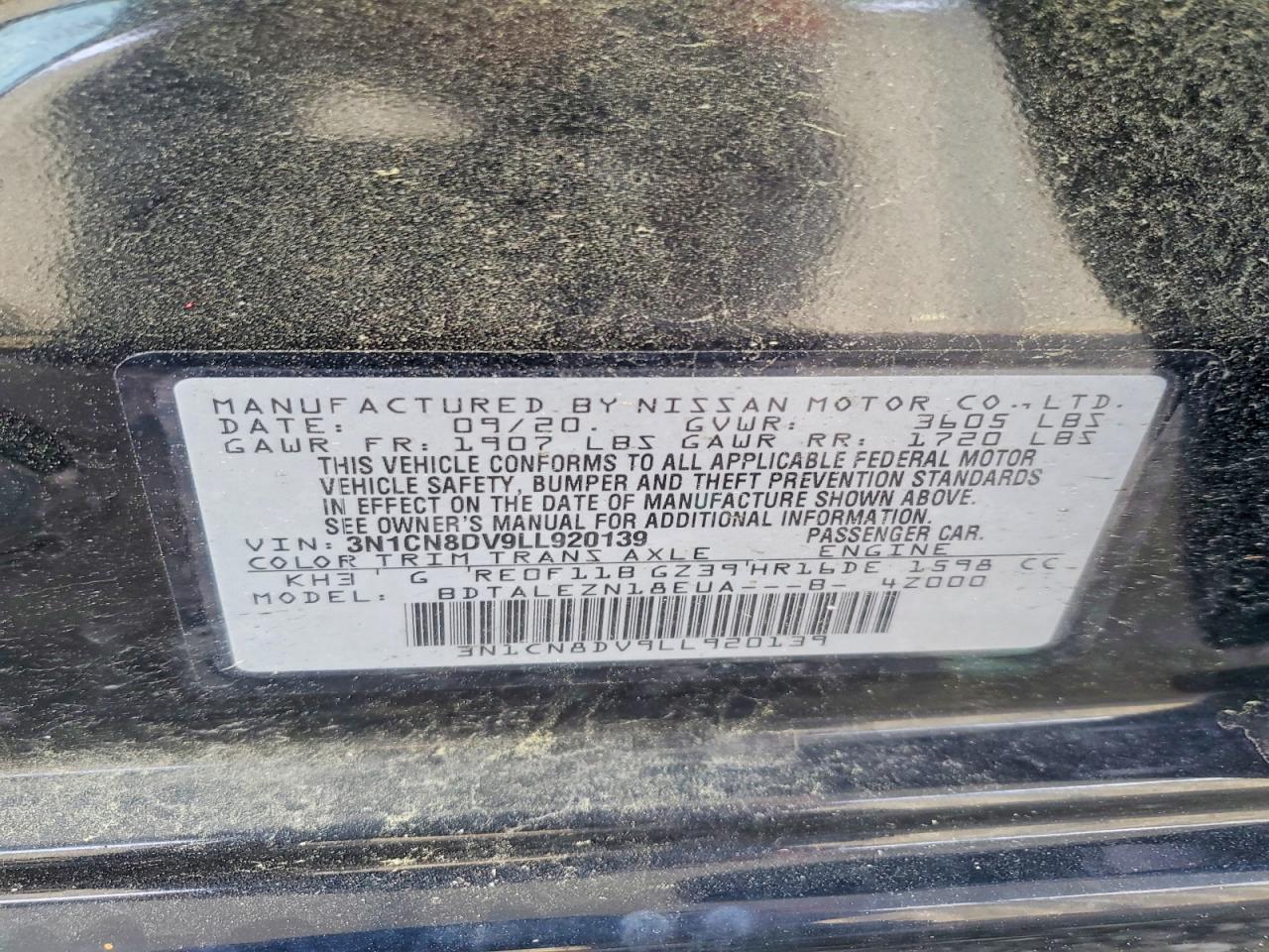 NISSAN VERSA 2020 — 13