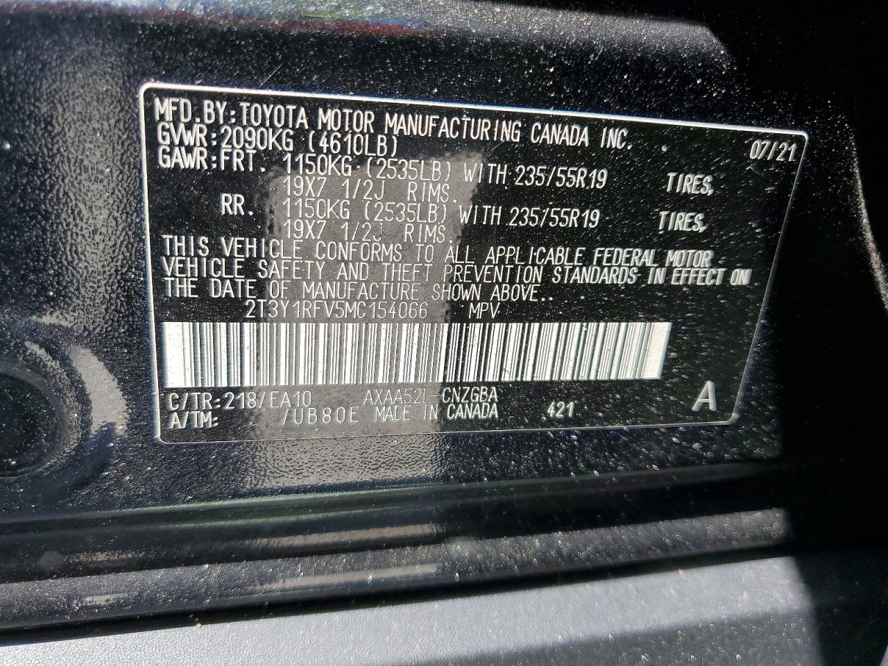 TOYOTA RAV4 2021 — 13