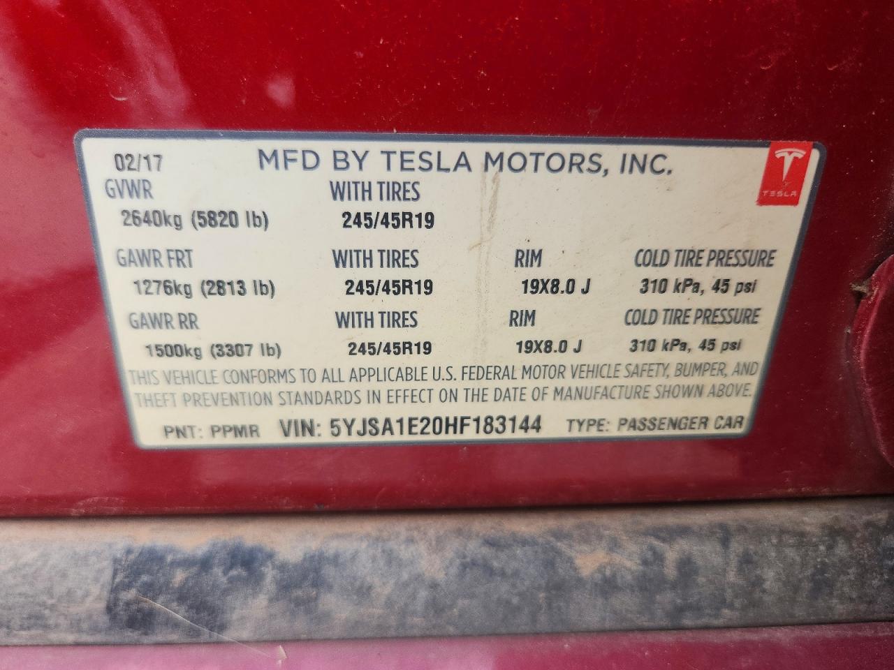 TESLA MODEL S 2017 — 14